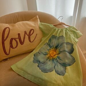 Zara Green Dress with Blue Flower